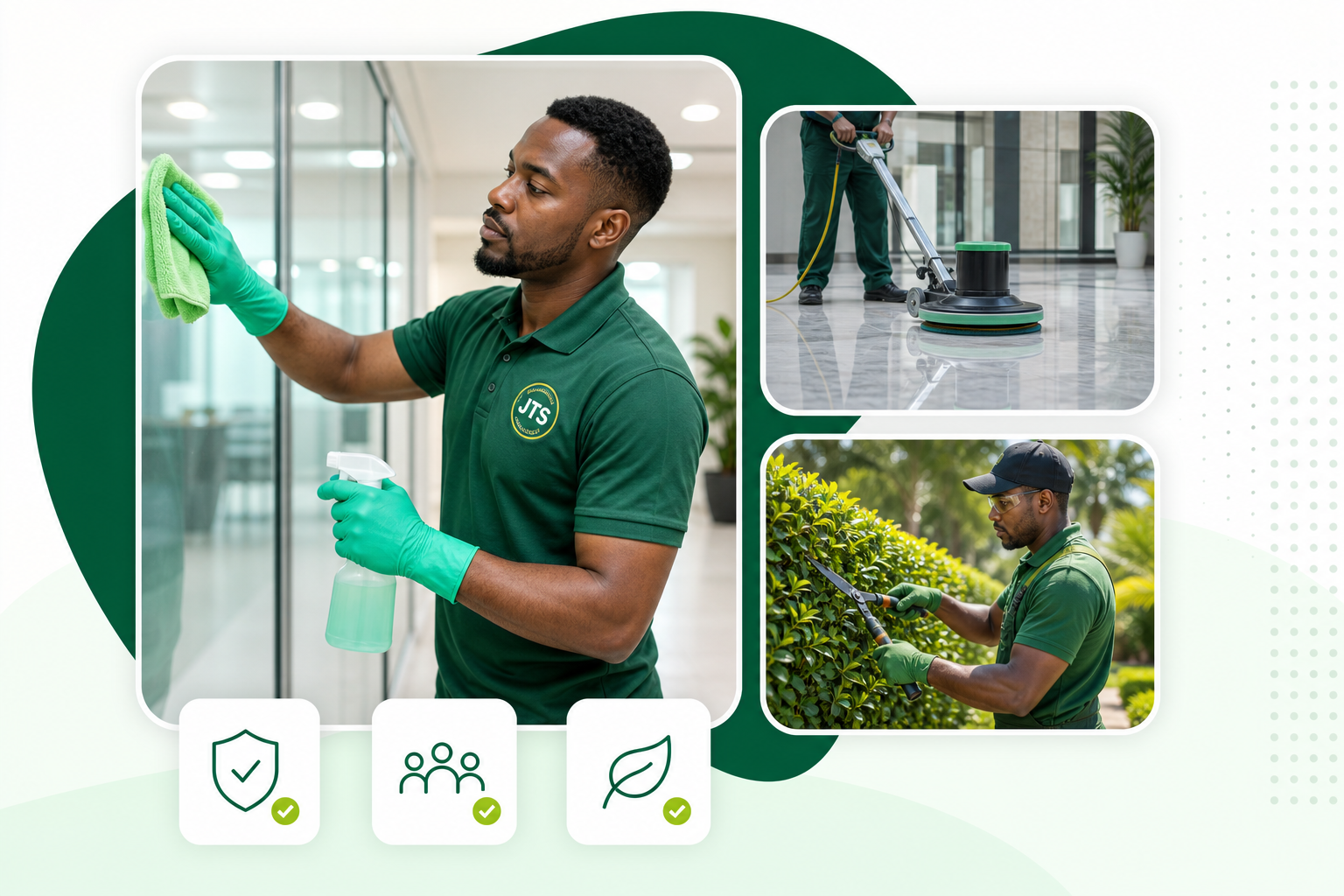 JTS commercial cleaning hero collage